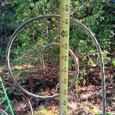 LOT 234: Garden Collection- Galvanized Metal Buckets, Enamel Bucket, Metal Plant Stand, Tomato Cages & More