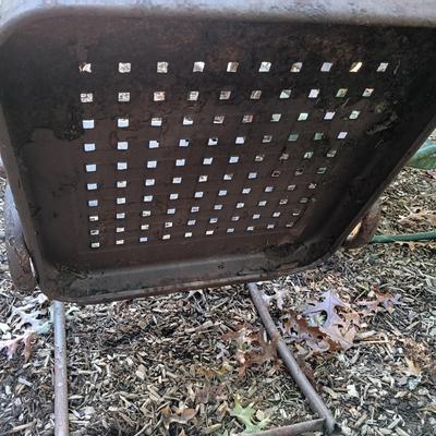 LOT 235: Set of (3) Vintage Metal Rocking Chairs, (2) Metal Lawn Chairs & (2) Metal and Glass Side Tables