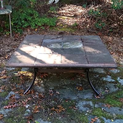 LOT 236: Metal and Tile Fire Pit