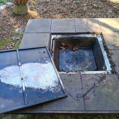 LOT 236: Metal and Tile Fire Pit