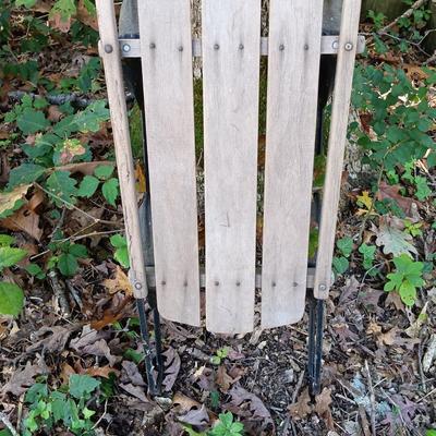 LOT 237: Vintage Wood and Metal Sled