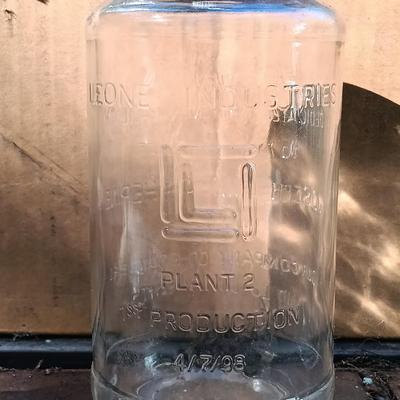 LOT 239: Leone Industries Commemorative Glass Jars & Micrin Oral Antiseptic Glass