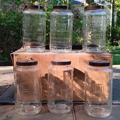 LOT 239: Leone Industries Commemorative Glass Jars & Micrin Oral Antiseptic Glass