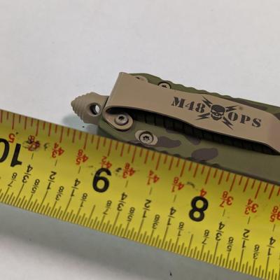 Double Action, Out-the-Front (OTF) M48 OPS Knife w/ Glass Break