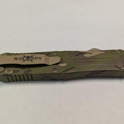 Double Action, Out-the-Front (OTF) M48 OPS Knife w/ Glass Break