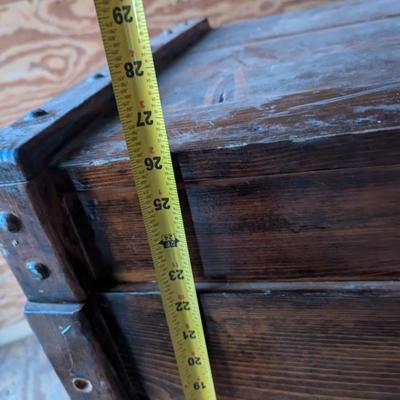 Wooden box bench with lid