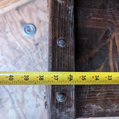 Wooden box bench with lid