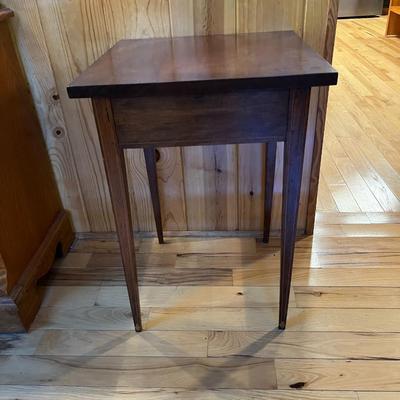 Sale Photo Thumbnail #7: Federal Style Cherry Side Table with Tapered Legs
Approximately 17.5"X18.5X26"