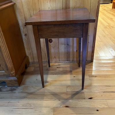 Sale Photo Thumbnail #8: Federal Style Cherry Side Table with Tapered Legs
Approximately 17.5"X18.5X26"