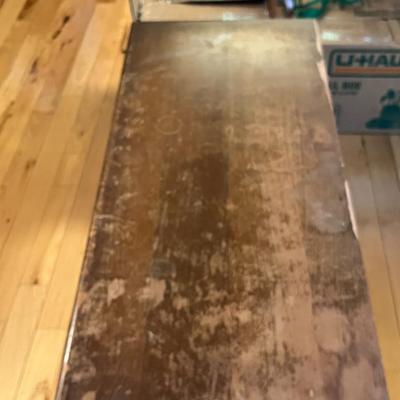 Sale Photo Thumbnail #19: Lakeside Craft Shops Cedar Chest  Sheboygan, Wi
Veneer Peeling on the lid..  Hinge needs to be reattached on the right inside
Approximately 40"X18"X21