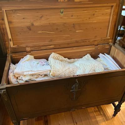 Sale Photo Thumbnail #76: Antique Cavalier Cedar Chest
Approximately  45"X19"X29"