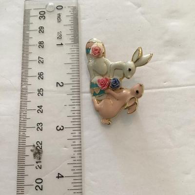 Sale Photo Thumbnail #24: Adorable, Easter bunny brooch. Please see attached photos.