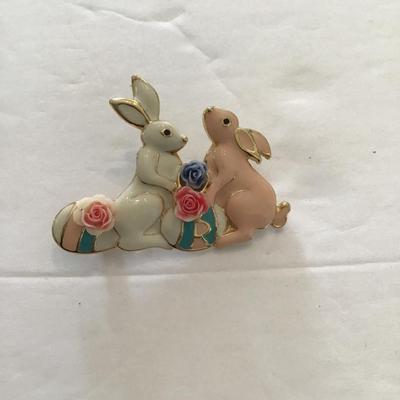 Sale Photo Thumbnail #23: Adorable, Easter bunny brooch. Please see attached photos.