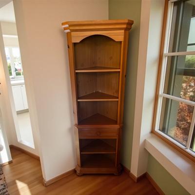 Sale Photo Thumbnail #124: Pine Corner Cabinet With Adjustable Shelves
Approximately 24"X74"