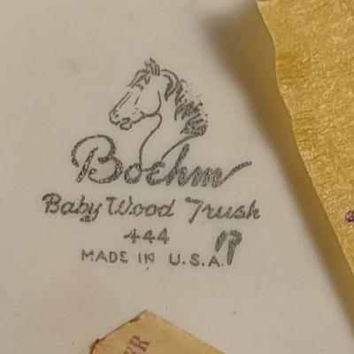 Sale Photo Thumbnail #635: Boehm 'Baby Wood Thrush' Bird Figurine- Approx 4 3/4" Tall