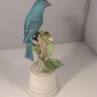 Sale Photo Thumbnail #639: Boehm 'Indigo Bunting' Bird Figurine- Approx 10 3/8" Tall