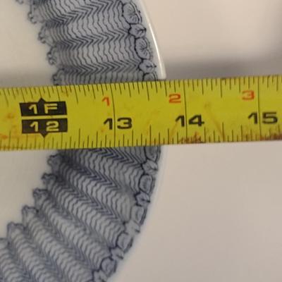 Sale Photo Thumbnail #648: Vintage Soho Pottery Serving Platter- Pandora Pattern- Approx 13 3/4" Wide.  Item has chipping- please see all pictures.