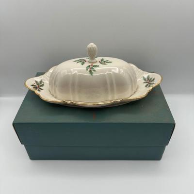 Lenox Holiday Covered Butter Dish