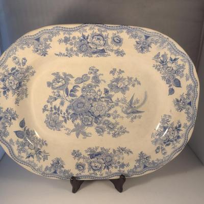 Sale Photo Thumbnail #651: Vintage Transfer Ware Serving Platter- Approx 18" Wide