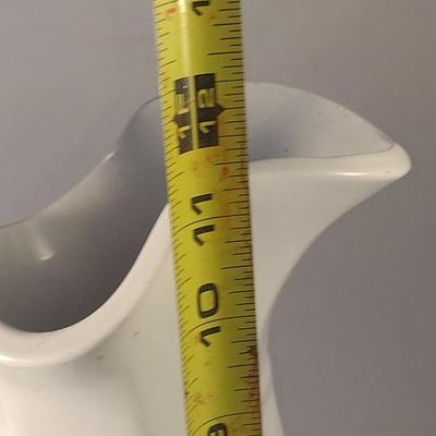 Sale Photo Thumbnail #661: J. Wedgwood Ironstone China Pitcher- Approx 11 1/2" Tall.  Item has crack on handle- please see all pictures.