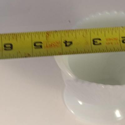 Sale Photo Thumbnail #666: Vintage Milk Glass Vanity Jar with Lid