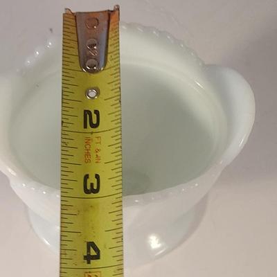 Sale Photo Thumbnail #667: Vintage Milk Glass Vanity Jar with Lid