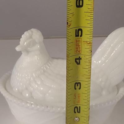 Sale Photo Thumbnail #688: Milk Glass Nesting Hen- Approx 5 1/2" Wide