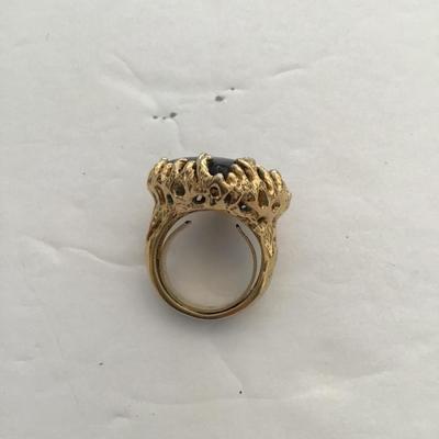 Sale Photo Thumbnail #63: Very nice gold tone chunky statement ring please see attached photos