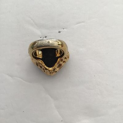 Sale Photo Thumbnail #64: Very nice gold tone chunky statement ring please see attached photos