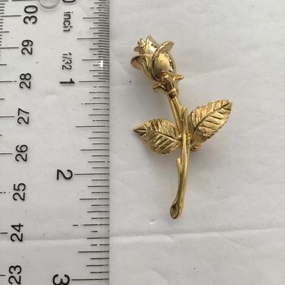 Sale Photo Thumbnail #68: Petite gold brooch. Please see attached photos.