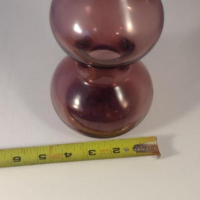 Sale Photo Thumbnail #696: Vintage Mid-Century Art Glass Gurgle Decanter with Stopper- Possibly Blenko- Approx 14 5/8" Tall