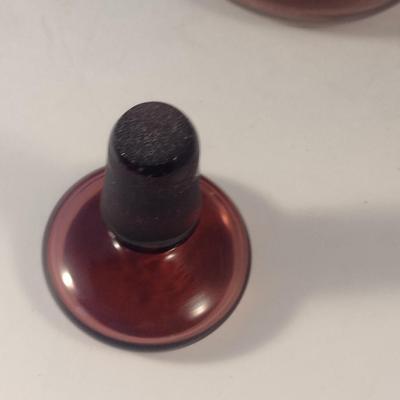 Sale Photo Thumbnail #692: Vintage Mid-Century Art Glass Gurgle Decanter with Stopper- Possibly Blenko- Approx 14 5/8" Tall