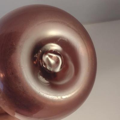 Sale Photo Thumbnail #694: Vintage Mid-Century Art Glass Gurgle Decanter with Stopper- Possibly Blenko- Approx 14 5/8" Tall