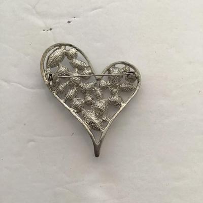 Sale Photo Thumbnail #80: Vintage silver tone AB Rhinestone Brooch please see attached photo