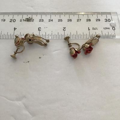 Sale Photo Thumbnail #85: Vintage rose earrings. Please see attached photos.