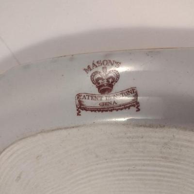 Sale Photo Thumbnail #707: Vintage Mason's Ironstone China Serving Platter- Approx 10" Wide