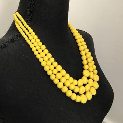 Sale Photo Thumbnail #96: Very nice yellow beaded fashion, statement necklace. Please see attached photos.
