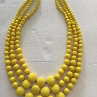 Sale Photo Thumbnail #97: Very nice yellow beaded fashion, statement necklace. Please see attached photos.