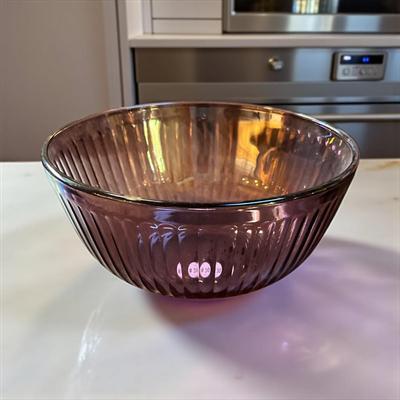 Sale Photo Thumbnail #167: Pyrex 7403 10 Cup Cranberry Sculped Glass Mixing Bowl