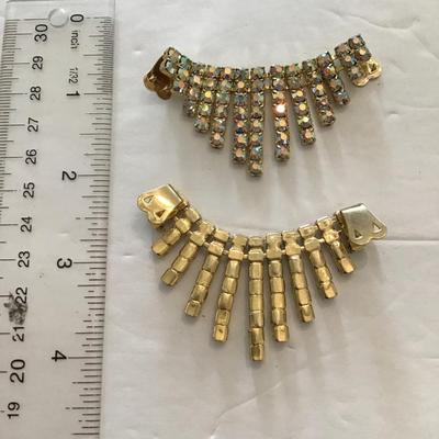 Sale Photo Thumbnail #99: Beautiful vintage AB rhinestone shoe clips please see attached photos