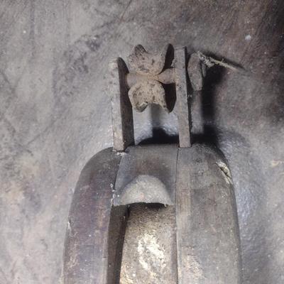 Large Wood and Metal Barn Pulley