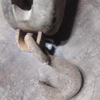 Large Wood and Metal Barn Pulley