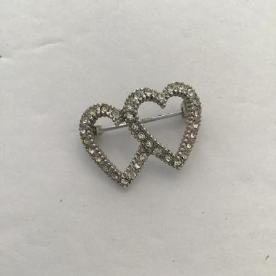 Sale Photo Thumbnail #111: Vintage, silver tone heart brooch Please see attached photos.