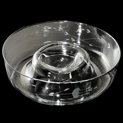 Clear Glass one piece Chip and Dip Serving Tray