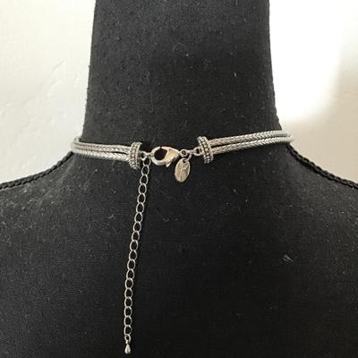 Beautiful Lia, Sophia, love dust, crystal heart, pendant pave silver tone necklace