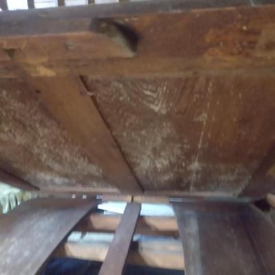 Vintage Walnut Dining Table with Inside Leaf Insert