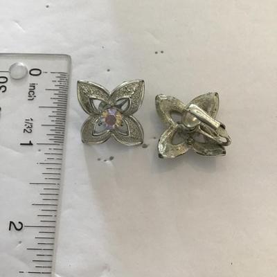 Sale Photo Thumbnail #130: Vintage AB rhinestone earrings. Please see attached photos.