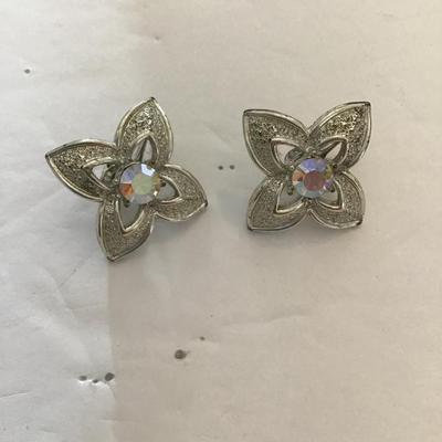 Sale Photo Thumbnail #129: Vintage AB rhinestone earrings. Please see attached photos.
