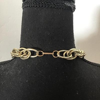 Chunky vintage, gold tone, chain statement, necklace