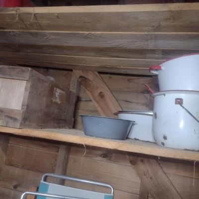 Vintage Enamel Pots and Pans and Other
